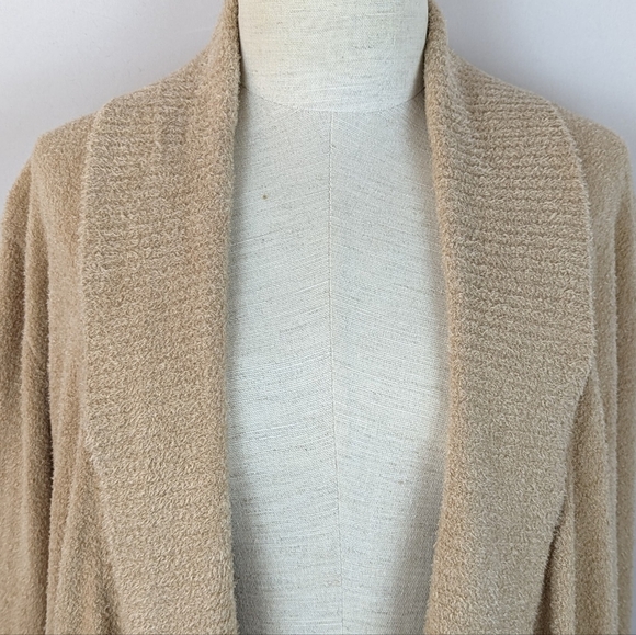 Barefoot Dreams Circle Cardigan CozyChic Lite Shawl Collar Soft Camel L/XL NWT - Picture 3 of 13
